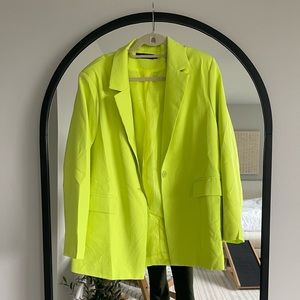 Missguided Neon Green Oversized Blazer